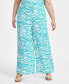 Trendy Plus Size Printed Wide-Leg Pants, Created for Macy's
