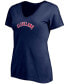 Фото #3 товара Women's Navy, Heathered Gray Cleveland Indians Team V-Neck T-shirt Combo Set