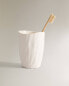 Textured ceramic toothbrush holder