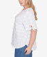 ფოტო #5 პროდუქტის Plus Size Decorative Smocked Knit Top