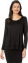 Elliott Lauren 251371 Women's Scoop Neck Double Layer Top Black Size X-Small