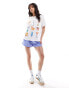 ASOS DESIGN oversized t-shirt with drinks graphic in ivory