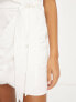 Фото #3 товара ASOS DESIGN washed halterneck tie waist mini dress in white