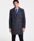 Фото #3 товара Men's Plaid Double-Face Wool Blend Overcoat
