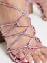 ASOS DESIGN Helene knotted block heeled sandals in pink metallic PINK METALLIC FOIL, 37 - фото #5