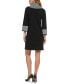 Фото #2 товара Women's Contrast-Trim Cowlneck Sweater Dress
