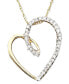 ფოტო #1 პროდუქტის Diamond Heart Pendant Necklace in 14k Gold (1/10 ct. t.w.)