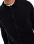 ASOS DESIGN midweight knitted button through cardigan in black Черный, XL - Chest 44 - фото #2