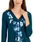 Фото #3 товара Women's Bianca Floral-Print V-Neck Tunic, Created for Macy's