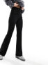 Vila high waisted pin tuck pull on trousers in black