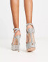 Фото #4 товара Steve Madden Marciana platform heeled sandals in rhinestone