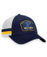 Men's Navy, White St. Louis Blues Fundamental Striped Trucker Adjustable Hat