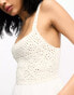 Фото #3 товара Accessorize crochet panelled maxi summer dress in white