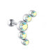 Long steel single earring with colored zircons VHLLE00669SC