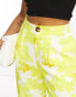 Фото #3 товара ASOS DESIGN Hourglass oversized floral relaxed suit trousers with linen in yellow