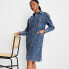 Фото #2 товара Women's Long Sleeve Button-Up Denim Midi Dress - Future Collective with Reese