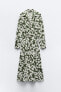 Фото #4 товара Платье-рубашка с цветочным принтом ZARA