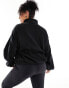 ASOS DESIGN Curve half zip fleece in black