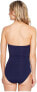 Фото #3 товара Tommy Bahama 255049 Women's Pearl V-Wire Bandeau One-Piece Swimsuit Size 10