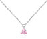 Silver necklace with pink zircon SVLN0362SH2R242