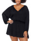 Raisins Curve Trendy Plus Size Maui Swim Cover-Up Dress Black Size 2X