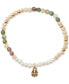 Gold-Tone 3-Pc. Set Heart Charm Mixed Bead Stretch Bracelets