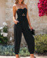 Фото #2 товара Women's Ruched Drawstring Tube Jumpsuit