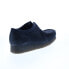 Фото #16 товара Clarks Wallabee 26168854 Mens Blue Suede Oxfords & Lace Ups Casual Shoes