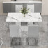 Фото #1 товара White Marble Dining Table with 4 High Back Chairs