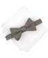 Фото #1 товара Men's Lunar Geo-Print Bow Tie & Solid Pocket Square Set, Created for Macy's