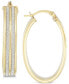 Glitter Hoop Earrings in 18k Yellow Gold Over Sterling Silver or Sterling Silver