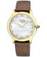 ფოტო #1 პროდუქტის Women's Airolo Swiss Quartz Brown Leather Watch 36mm