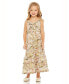 Фото #1 товара Big Girls Floral Print Ruffle Tiered Midi Dress