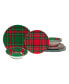 Christmas Plaid 12 Piece Dinnerware Set, Service for 4