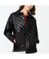 Faux Leather Quilted Shirt Jacket
