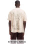 ASOS DESIGN oversized t-shirt in beige with angel back print Бежевый, XL - Chest 44 - фото #1