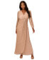 Women's Metallic Crinkled Draped Gown