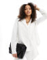 Фото #1 товара French Connection Birdie linen boyfriend shirt in off white co-ord