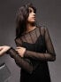 Фото #3 товара Topshop seamed asymmetric hem mesh mini dress in black