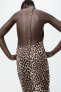 Фото #8 товара Платье с драпировкой и леопардовым принтом ZARA