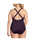 Plus Size Chlorine Resistant X-Back High Leg Soft Cup Tugless Sporty One Piece Swimsuit