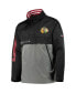 Men's Black, Gray Chicago Blackhawks Anorak Quarter-Zip Hoodie Jacket