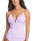 Фото #3 товара Women's Pucker Up Textured Notched-Neck Tankini Top, Created for Macy's