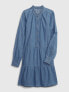 Фото #6 товара Tiered Denim Mini Shirtdress