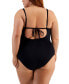 Фото #2 товара Trendy Plus Size Color Code Ruffled One-Piece Swimsuit