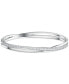 Silver-Tone Pavé Twisted Double-Row Bangle Bracelet