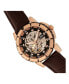 ფოტო #3 პროდუქტის Philippe Automatic Rose Gold Case, Black Dial, Genuine Brown Leather Watch 41mm