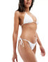 Cotton On tie side brazilian bikini bottom in white crinkle