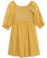 Big Girls Smocked Floral-Embroidered Dress Golden Yel, 8 - фото #1