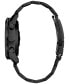 Men's CZ Smart Hybrid Sport Black-Tone Stainless Steel Bracelet Smart Watch 43mm